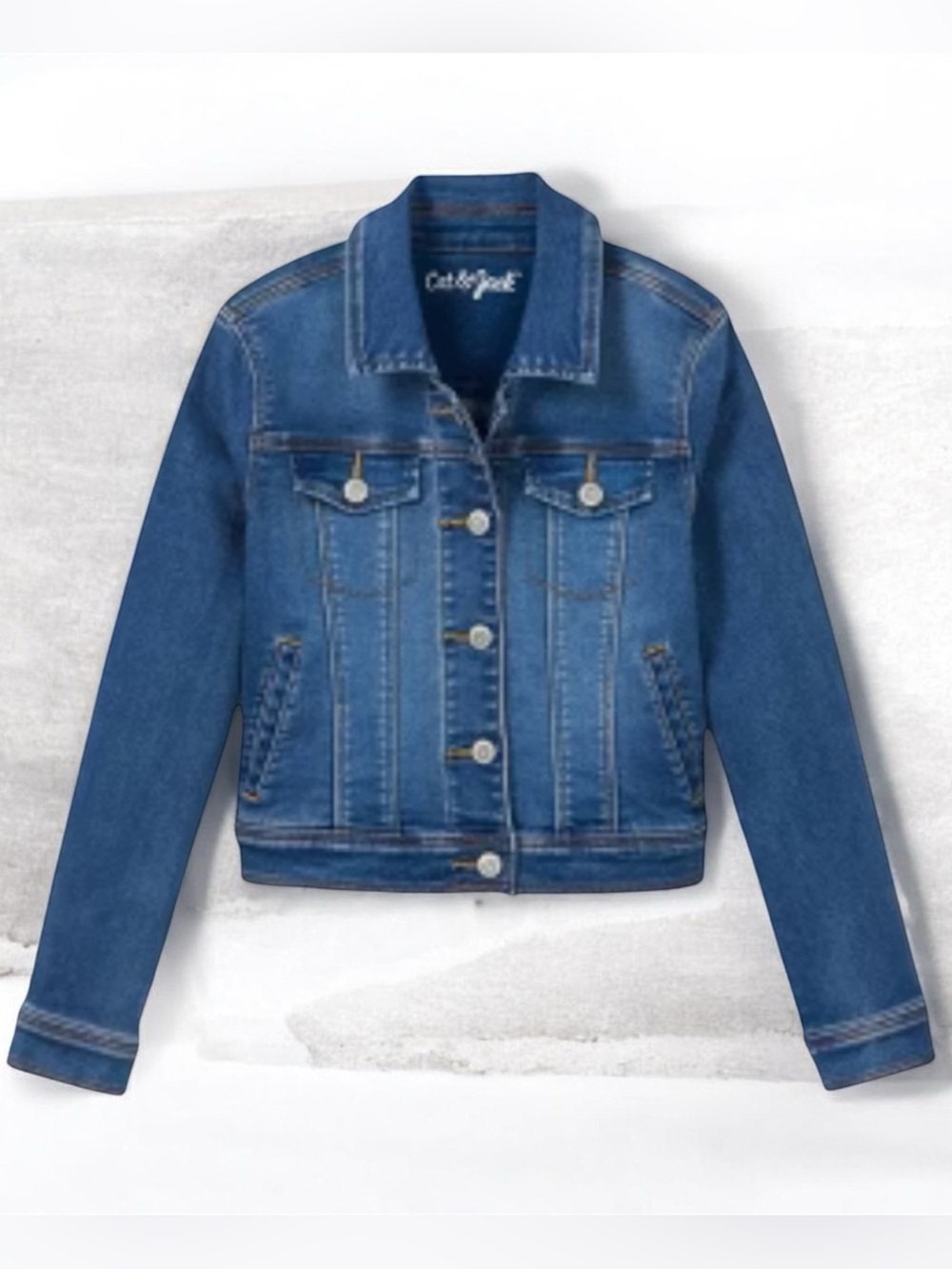 Cat & Jack Girl's Medium Wash Denim Jacket